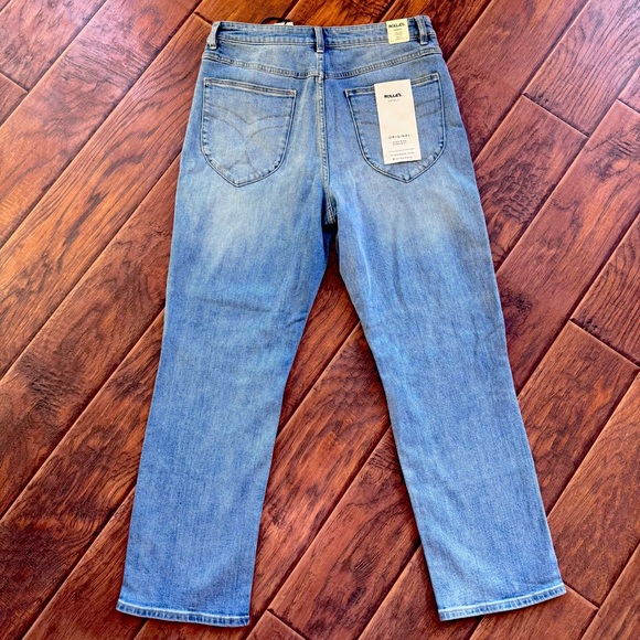 Rolla’s original High Rise Straight Jeans in Distressed Vintage Blue Size 33 NWT - Picture 2 of 9
